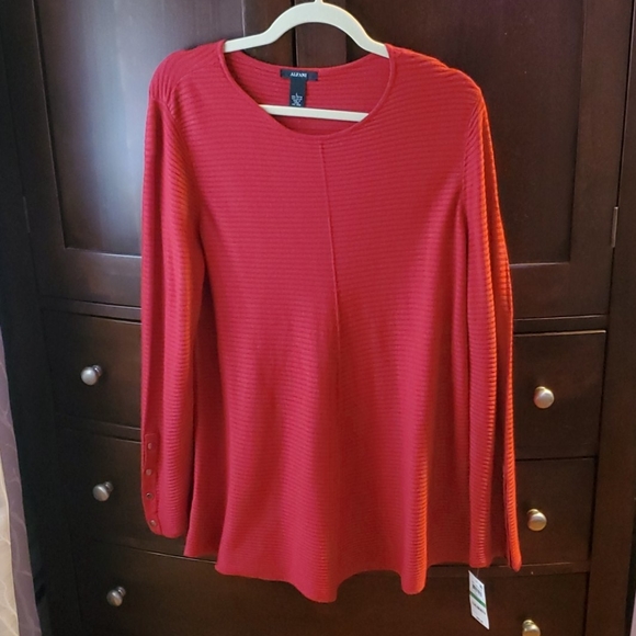 Alfani Jewel Neck Ribbed Pullover Sweater (NWT) - Picture 2 of 9